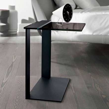 طاولة قهوة عصرية مصنوعة من المعدن والزجاج المدخن أو الشفاف في إيطاليا - تيلور Viadurini