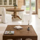 طاولة قهوة مربعة من الخشب الاستوائي المعاد تدويره - Slide Viadurini