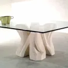 طاولة قهوة من زجاج بتري والكريستال، تصميم عصري من كوس Viadurini