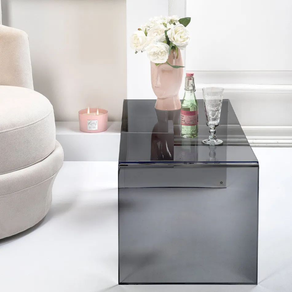 طاولة قهوة مصنوعة من زجاج شبكي صنع في إيطاليا - ياسمين Viadurini