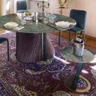 طاولة قهوة بتصميم دائري من الفخار وخشب الرماد، صنع في إيطاليا - بيرينغ Viadurini