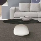 طاولة قهوة دائرية من السيراميك والمعدن، صنع في إيطاليا - ليفينو Viadurini