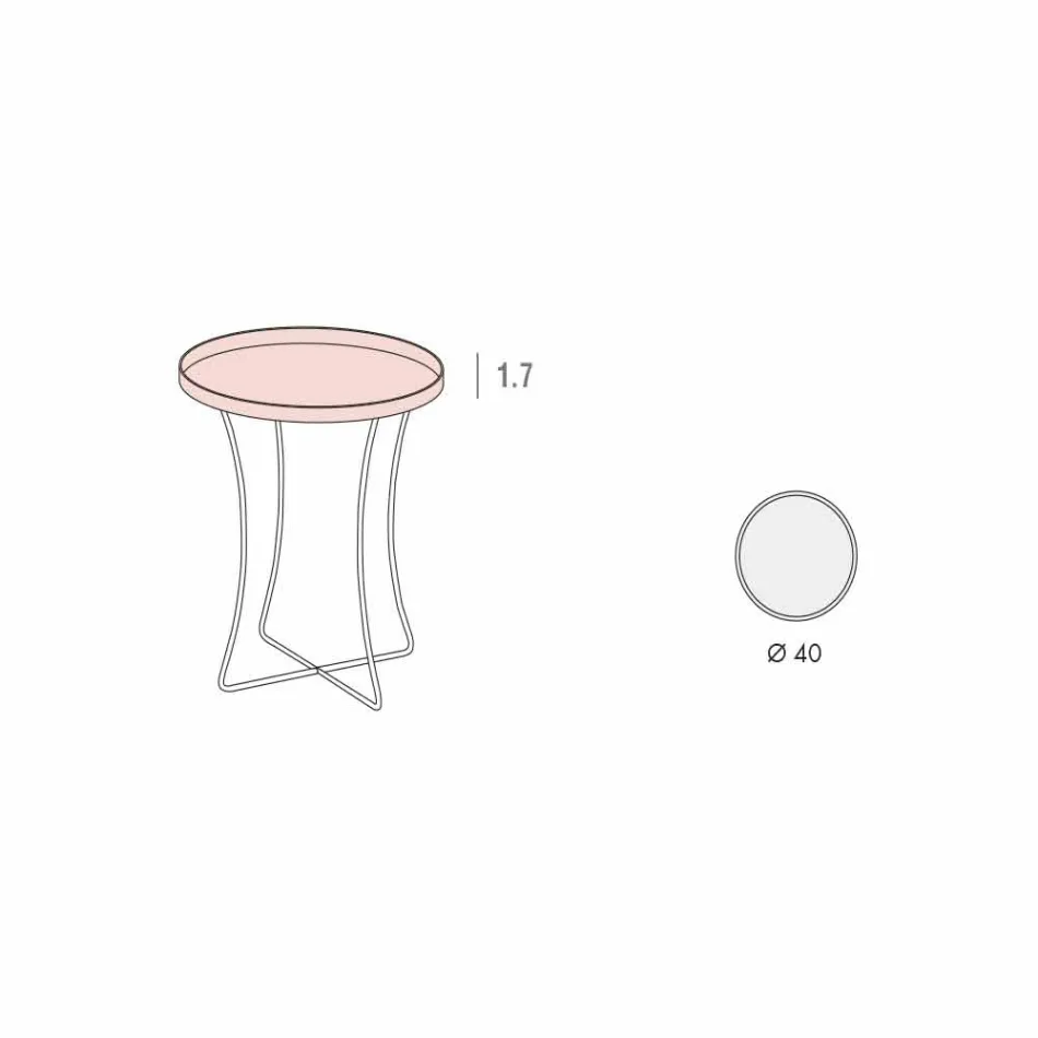 طاولة قهوة دائرية فاخرة من المعدن المطلي، صنع في إيطاليا - مينا Viadurini