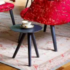 طاولة قهوة مستديرة من الخشب المطلي باللونين الأسود والرمادي، صنعت في إيطاليا - شتوتغارت Viadurini