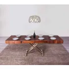 طاولة قهوة قابلة للتحويل مصنوعة من الخشب والمعدن في إيطاليا - باتروكلوس Viadurini