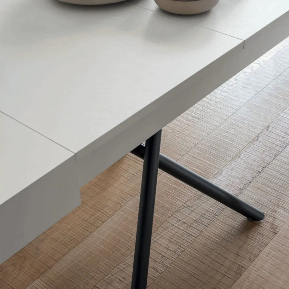 طاولة قهوة قابلة للتحويل مصنوعة من الخشب والمعدن، صنع في إيطاليا - سانروكو Viadurini