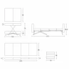 طاولة قهوة قابلة للتحويل مصنوعة من الخشب الصلب في إيطاليا - ترابوكو Viadurini