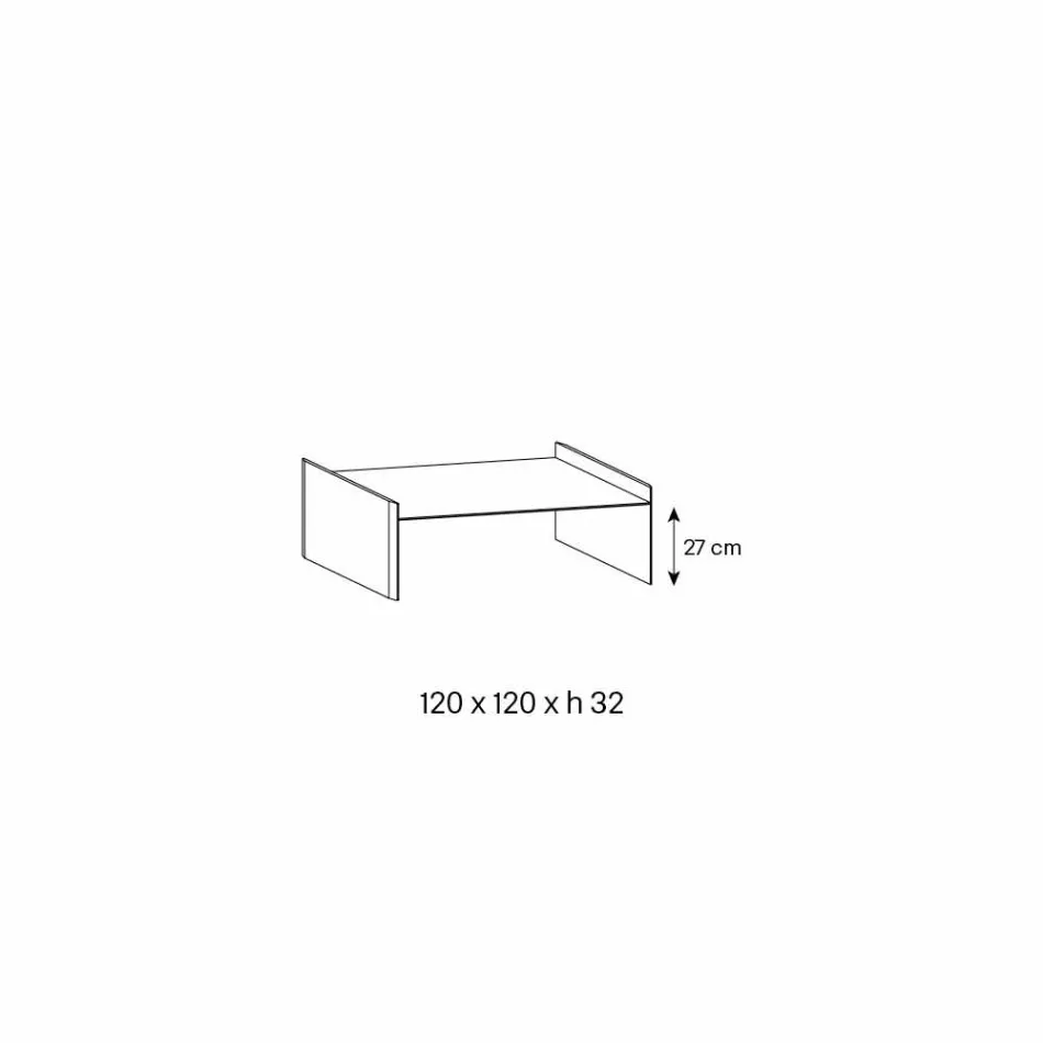 طاولة قهوة زجاجية شفافة للغاية مع حافة مشطوفة، صنع في إيطاليا - إمبريتيف Viadurini