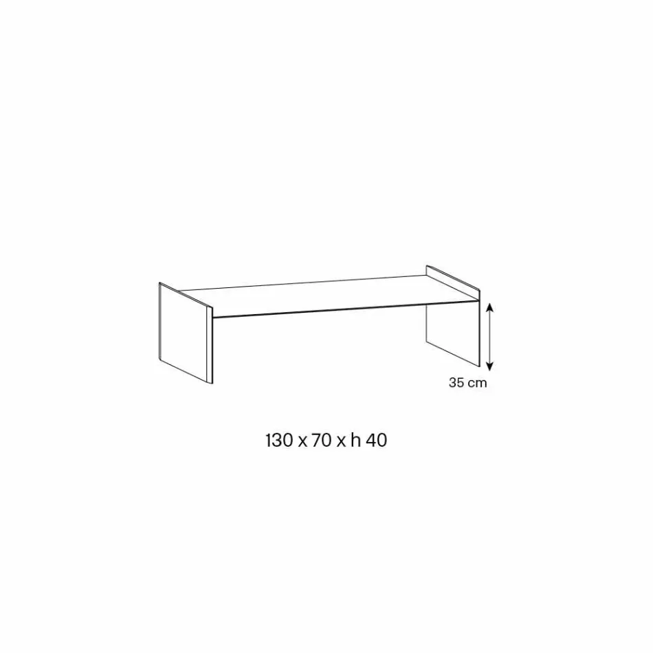 طاولة قهوة زجاجية شفافة للغاية مع حافة مشطوفة، صنع في إيطاليا - إمبريتيف Viadurini