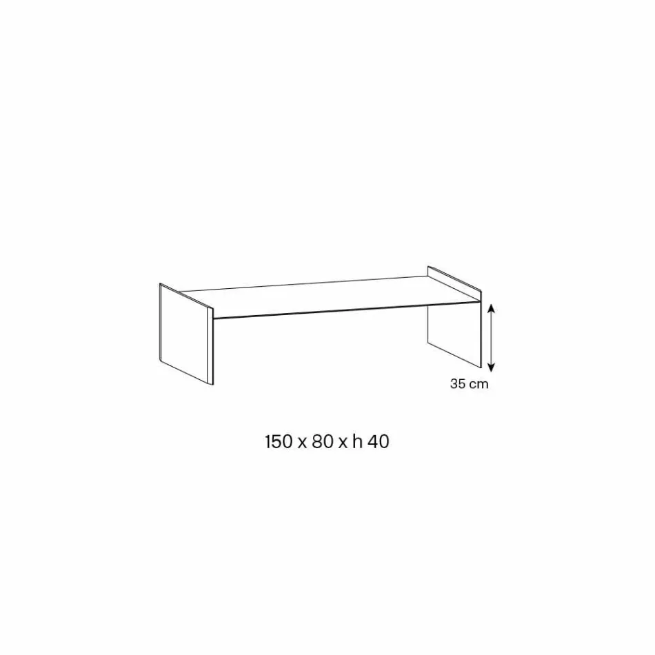 طاولة قهوة زجاجية شفافة للغاية مع حافة مشطوفة، صنع في إيطاليا - إمبريتيف Viadurini