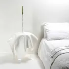 طاولة أوتو بتصميم عصري من زجاج شبكي أبيض، مصنوعة في إيطاليا Viadurini