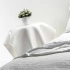 طاولة أوتو بتصميم عصري من زجاج شبكي أبيض، مصنوعة في إيطاليا Viadurini