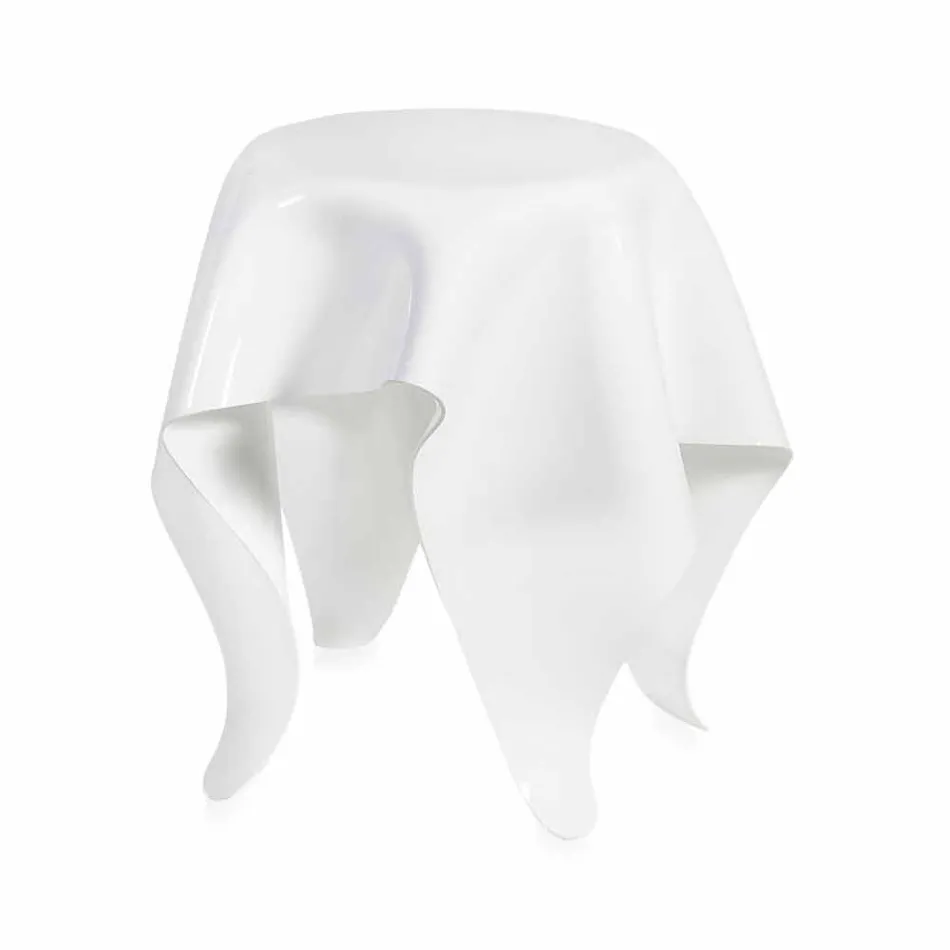 طاولة أوتو بتصميم عصري من زجاج شبكي أبيض، مصنوعة في إيطاليا Viadurini