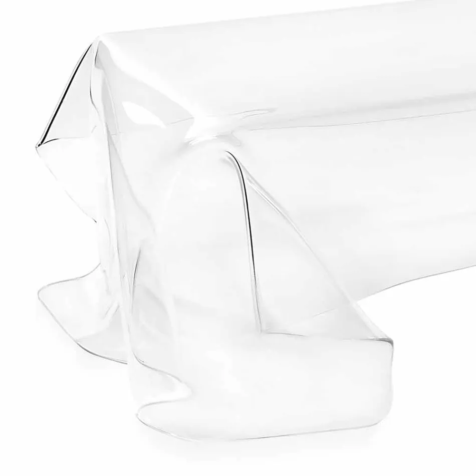 طاولة قهوة بتصميم عصري شفاف من زجاج شبكي مغطى بغطاء آسيوي Viadurini