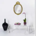 طاولة قهوة بتصميم عصري شفاف من زجاج شبكي مغطى بغطاء آسيوي Viadurini