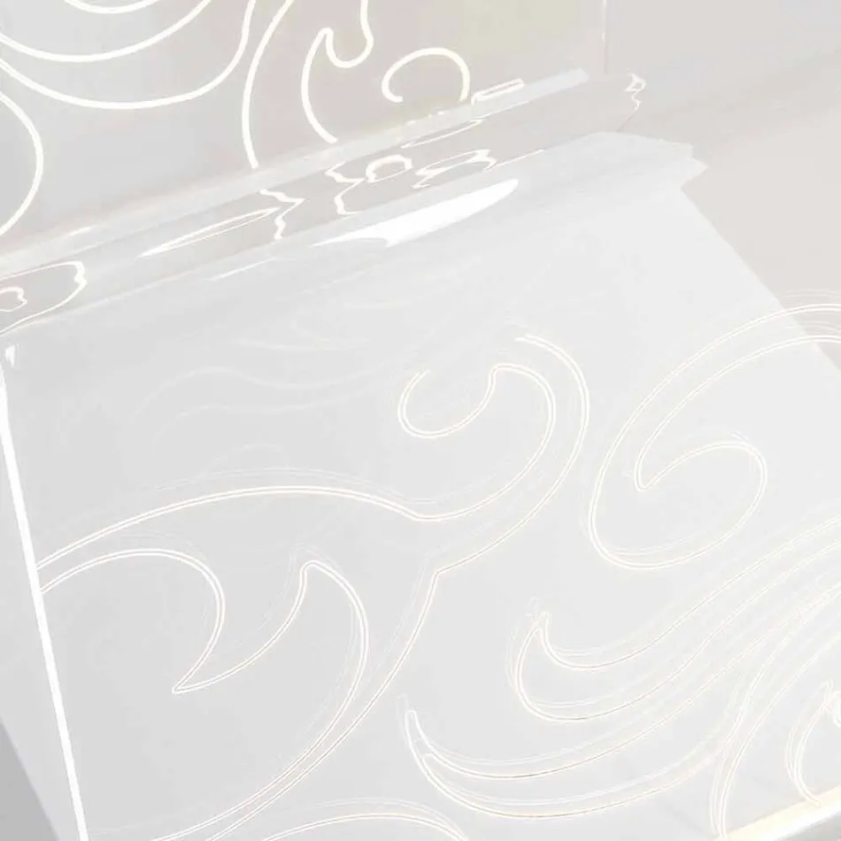 طاولة قهوة بتصميم من زجاج شبكي مع إضاءة LED، صنع في إيطاليا، كيوسي Viadurini