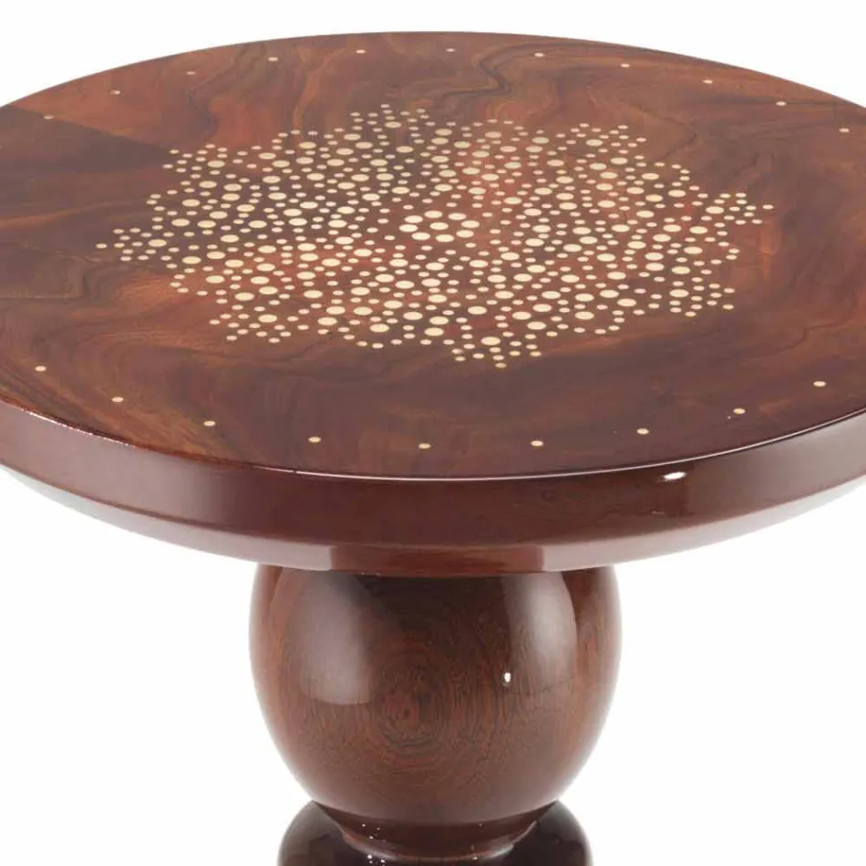 طاولة مصباح بسطح مزخرف من النحاس، قطر 45 سم، ساني Viadurini