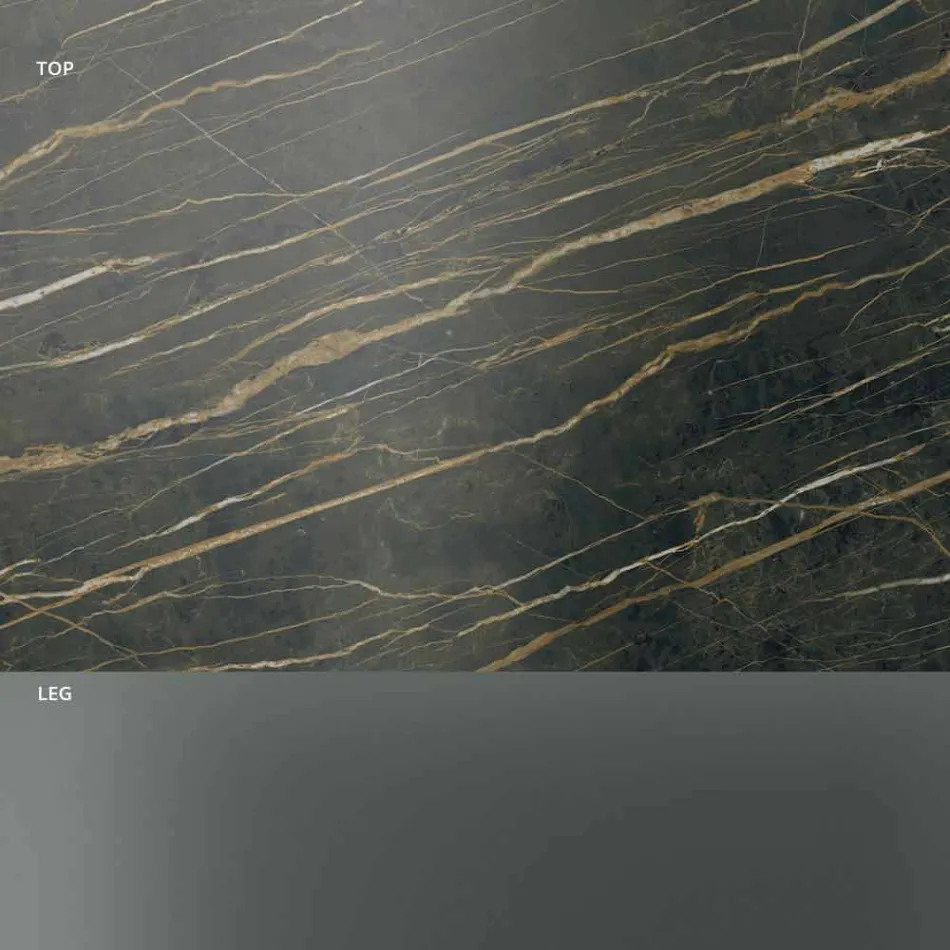 طاولة جانبية لغرفة المعيشة بأسطح سيراميك وزجاج مدخن - عشوائي Viadurini