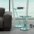 طاولة جانبية للأريكة مصنوعة من زجاج شفاف للغاية، صنع في إيطاليا - طرزان Viadurini