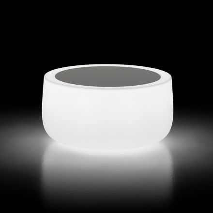 طاولة قهوة خارجية مضيئة مع إضاءة LED وسطح HPL، صنع في إيطاليا - Belida Viadurini