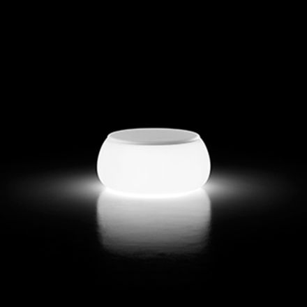 طاولة قهوة دائرية لامعة للحديقة مصنوعة من البولي إيثيلين في إيطاليا - تيبالدو Viadurini