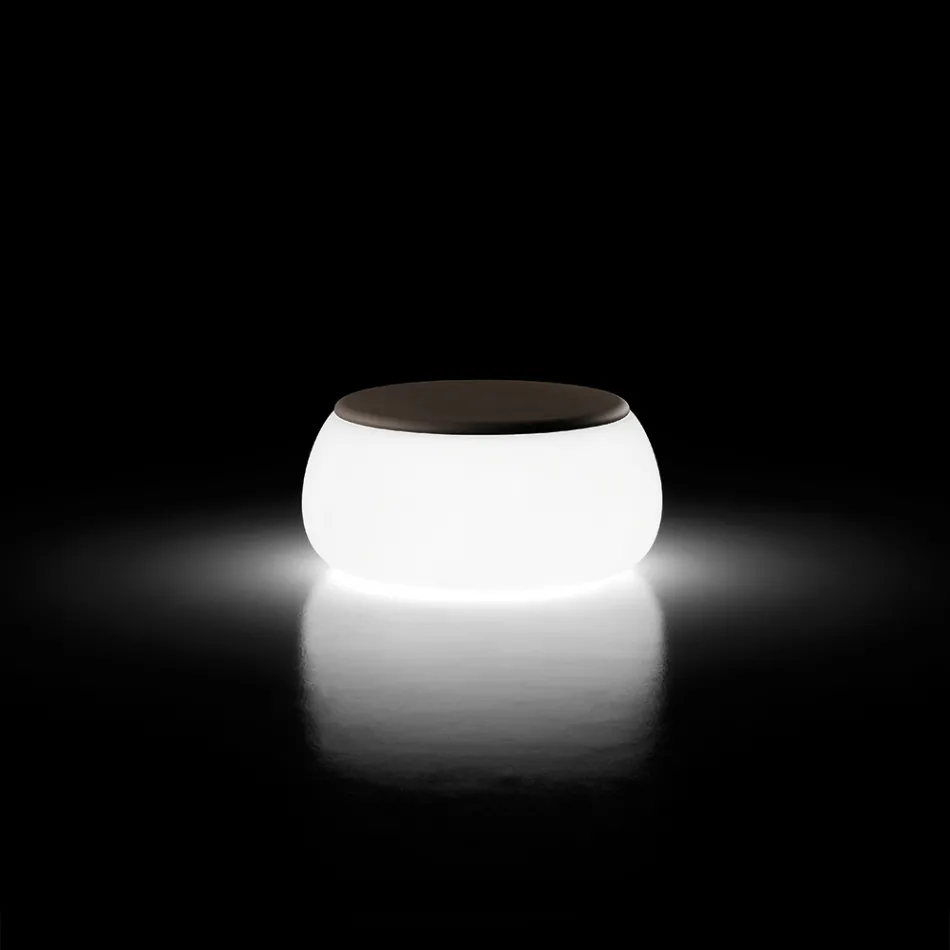 طاولة قهوة دائرية لامعة للحديقة مصنوعة من البولي إيثيلين في إيطاليا - تيبالدو Viadurini