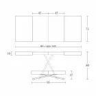 طاولة قهوة عصرية مصنوعة من الخشب والمعدن القابل للتحويل، صنعت في إيطاليا - سبيريت Viadurini