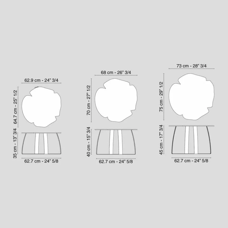 طاولة قهوة معدنية معاصرة مقطوعة بالليزر على شكل زهرة أندي Viadurini