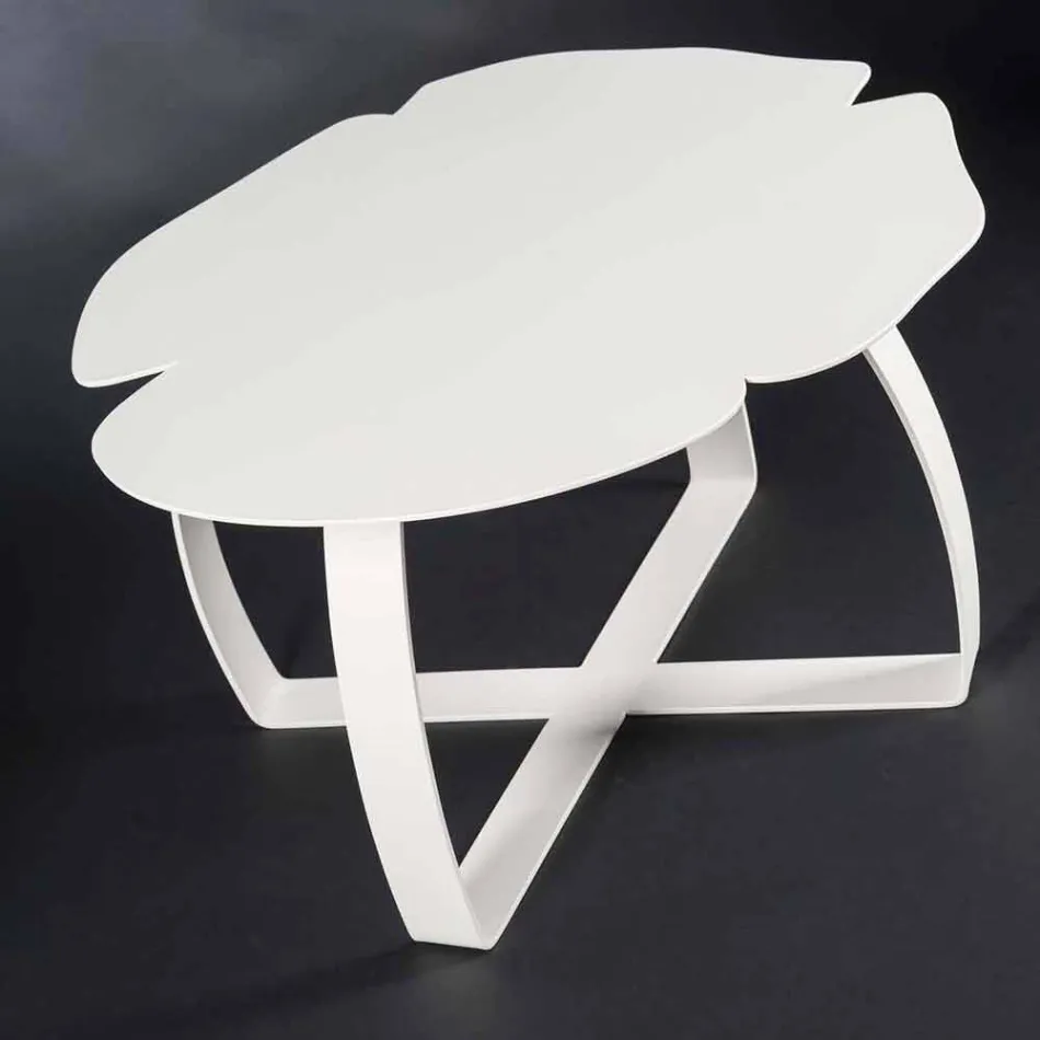 طاولة قهوة معدنية معاصرة مقطوعة بالليزر على شكل زهرة أندي Viadurini