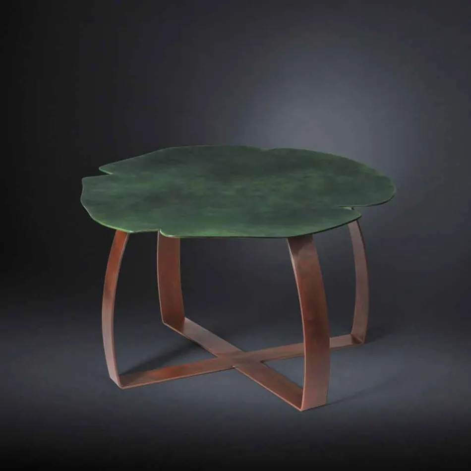 طاولة قهوة معدنية معاصرة مقطوعة بالليزر على شكل زهرة أندي Viadurini