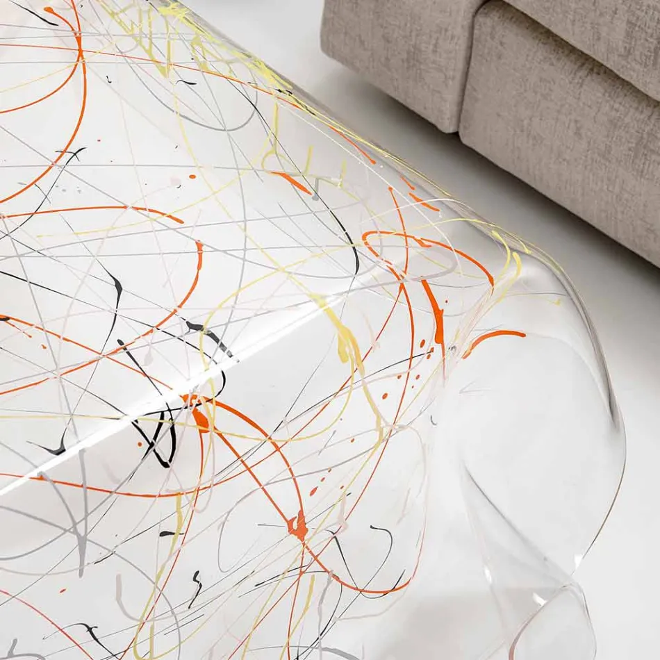 طاولة قهوة حديثة من زجاج شبكي مصنوعة في إيطاليا وآسيا Viadurini