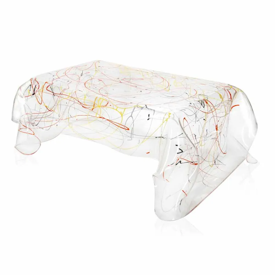 طاولة قهوة حديثة من زجاج شبكي مصنوعة في إيطاليا وآسيا Viadurini