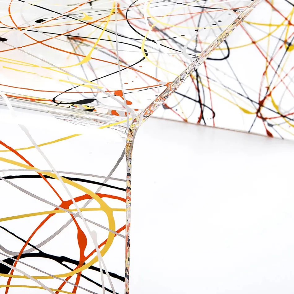 طاولة قهوة عصرية من زجاج شبكي، صنع في إيطاليا - فيشي Viadurini