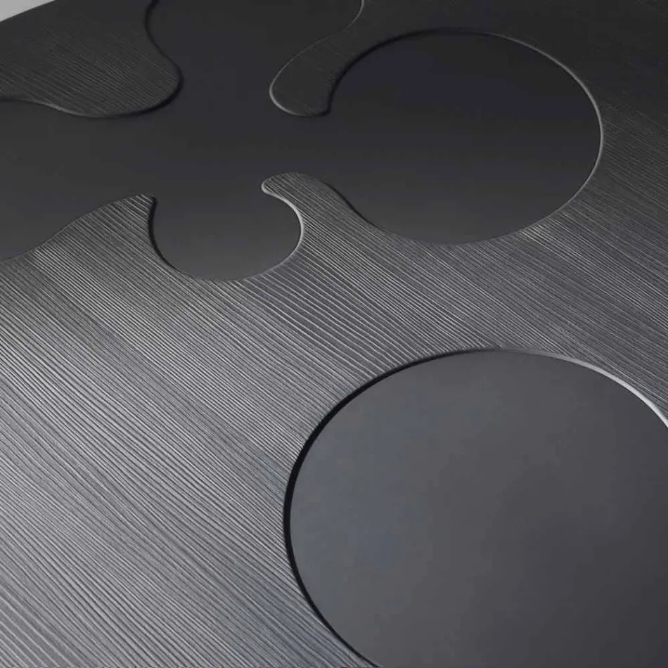 طاولة قهوة سوداء معاصرة مصنوعة من خشب الصنوبر المصقول ليلي Viadurini