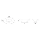 طاولة قهوة بيضاوية بتصميم قارب مصنوعة من المعدن والزجاج المحفور - إمباركيشن Viadurini