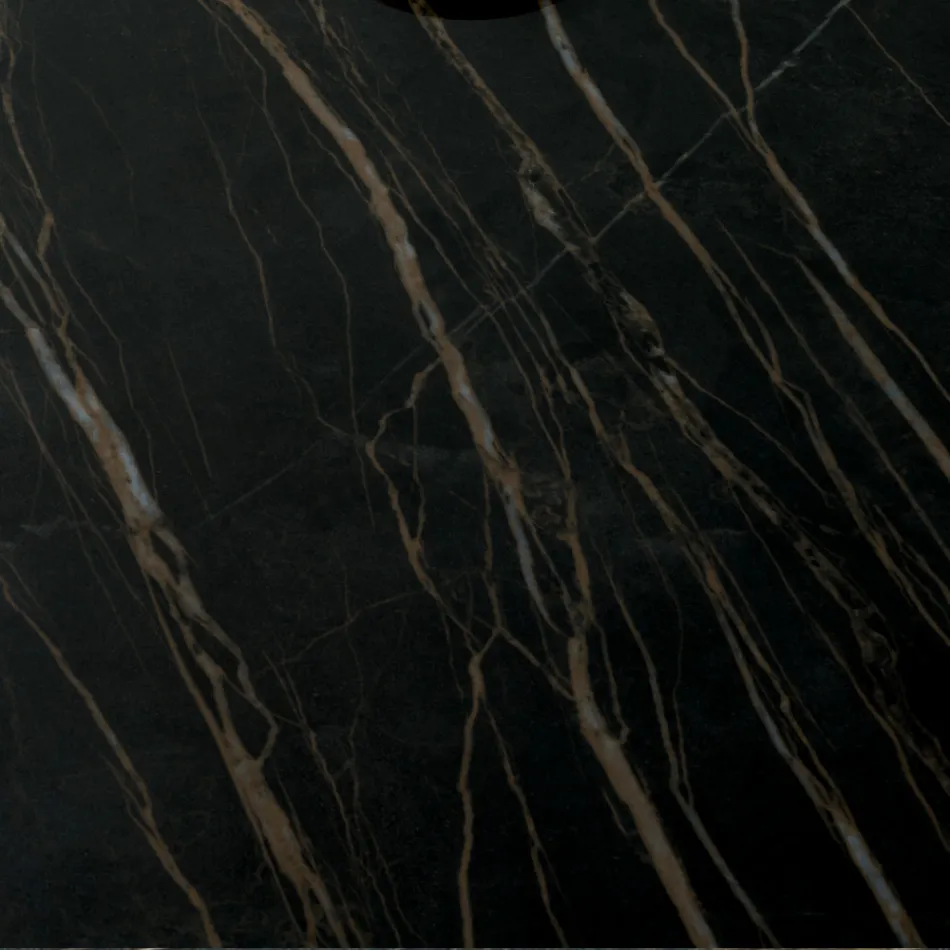 طاولة قهوة مستديرة لغرفة المعيشة بقاعدة معدنية وسيراميك من Oapca - شنغهاي Viadurini