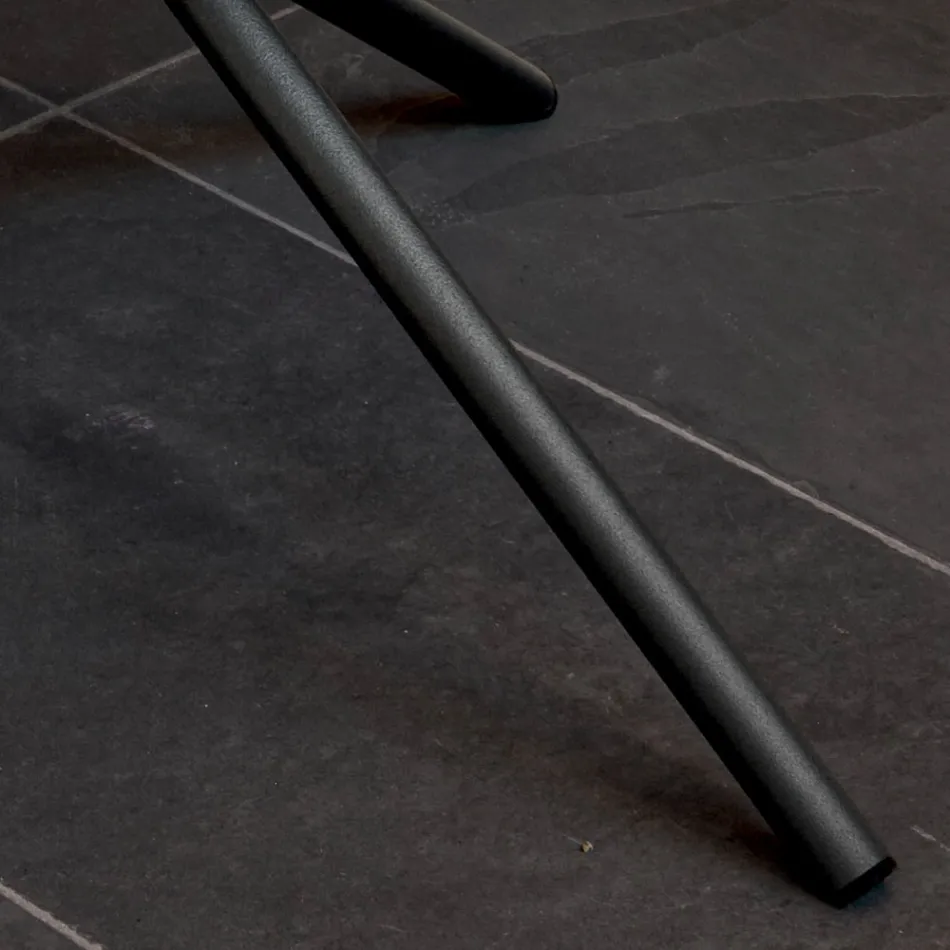 طاولة قهوة مستديرة لغرفة المعيشة بقاعدة معدنية وسيراميك من Oapca - شنغهاي Viadurini