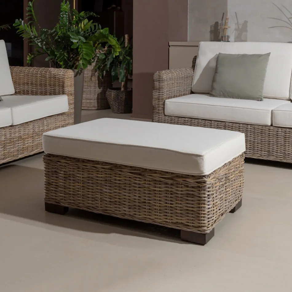 طاولة قهوة للحديقة - بوف باللون الرمادي كوبو مع وسادة - سيريس Viadurini