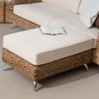 طاولة قهوة خارجية - بوف منسوجة بنمط الموز مع وسادة - ليجولاس Viadurini