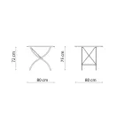 طاولة خارجية مربعة قابلة للطي مصنوعة من الفولاذ المجلفن، صنع في إيطاليا - سيلفاجيا Viadurini