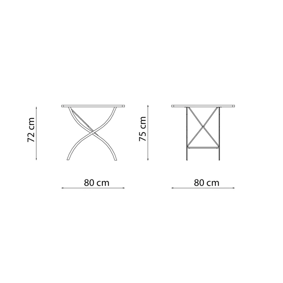 طاولة خارجية مربعة قابلة للطي مصنوعة من الفولاذ المجلفن، صنع في إيطاليا - سيلفاجيا Viadurini