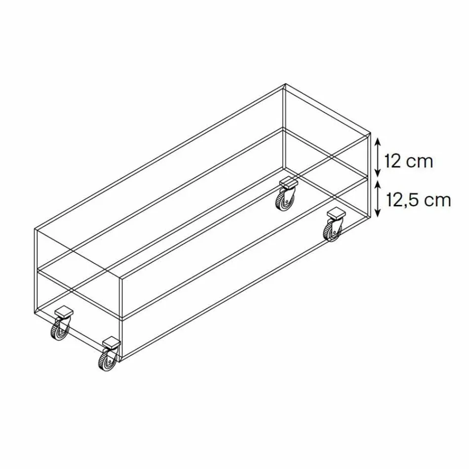 طاولة قهوة مستطيلة من الزجاج فائق الخفة مع أدراج، صنعت في إيطاليا - جانزو Viadurini