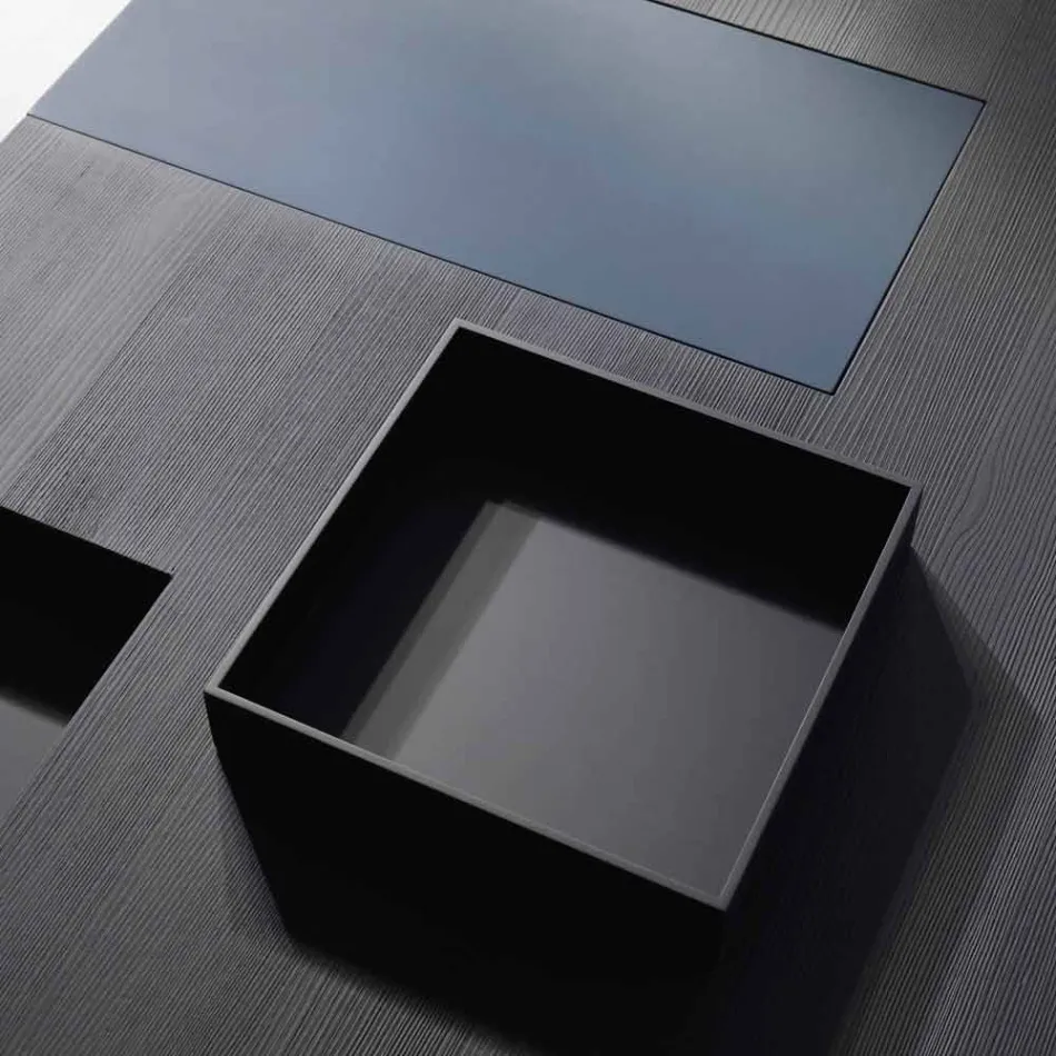 طاولة قهوة مستطيلة معاصرة مع صواني مدمجة قابلة للإزالة Viadurini