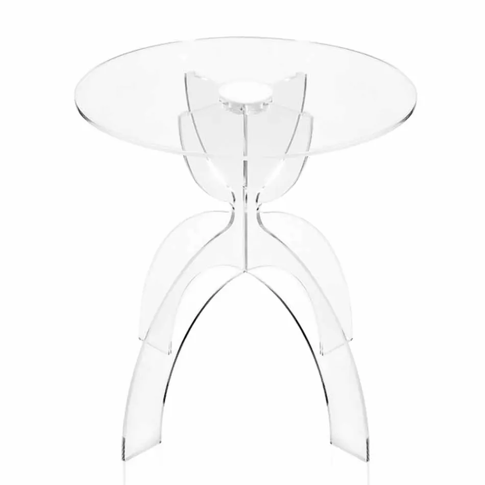 طاولة قهوة بتصميم دائري، مصنوعة من مادة PMMA الشفافة Viadurini