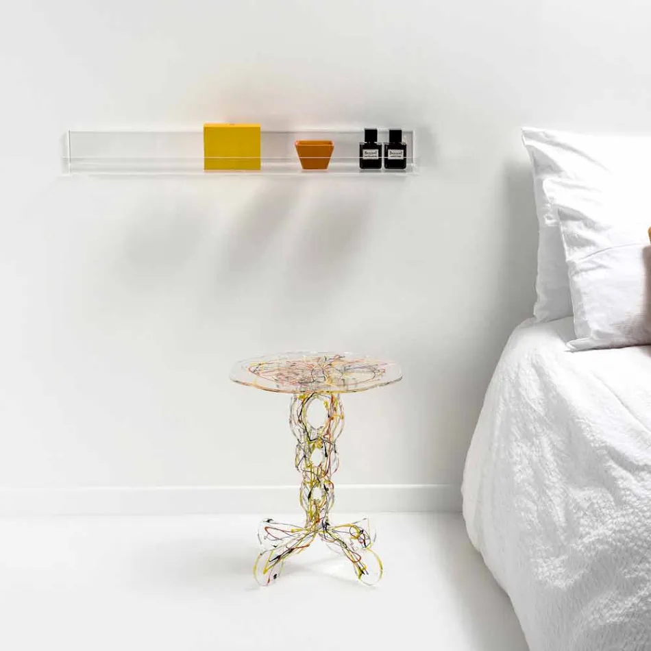 طاولة قهوة دائرية قطر 36 سم تصميم جانيس متعدد الألوان، صنع في إيطاليا Viadurini