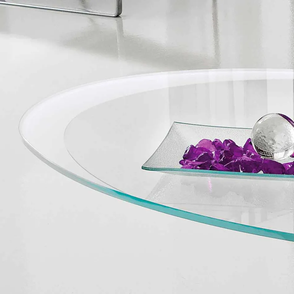 طاولة قهوة بسطح زجاجي وطباعة شاشة مصنوعة في إيطاليا - كامباري Viadurini