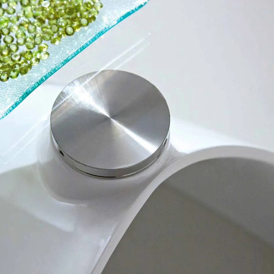 طاولة قهوة بسطح زجاجي وطباعة شاشة مصنوعة في إيطاليا - كامباري Viadurini