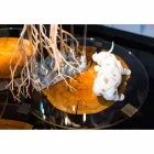 طاولة قهوة من الخشب والفولاذ بأرجل معدنية، صنع في إيطاليا - دمشق Viadurini