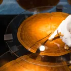 طاولة قهوة من الخشب والفولاذ بأرجل معدنية، صنع في إيطاليا - دمشق Viadurini