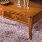 طاولة قهوة خشبية مرصعة بدرجين، صنع في إيطاليا - كاترين Viadurini